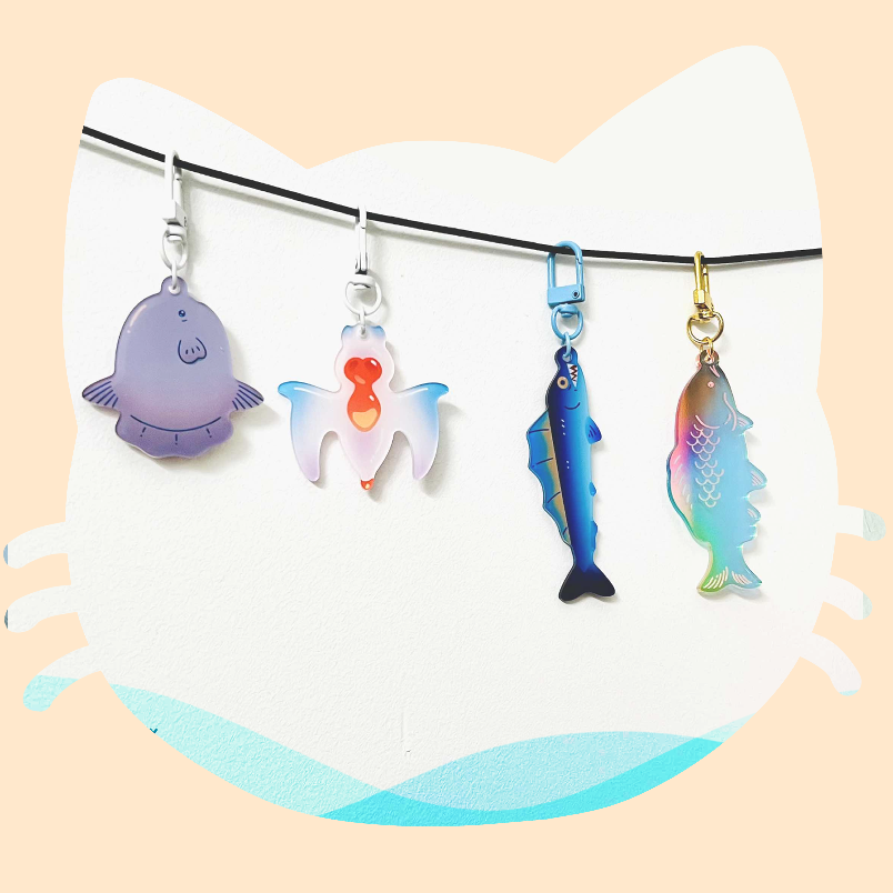 FFXIV Random Catch!!! Big Fish Acrylic Charms